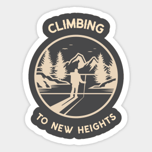 Climbing to new heights Mountain rock climbing Sticker